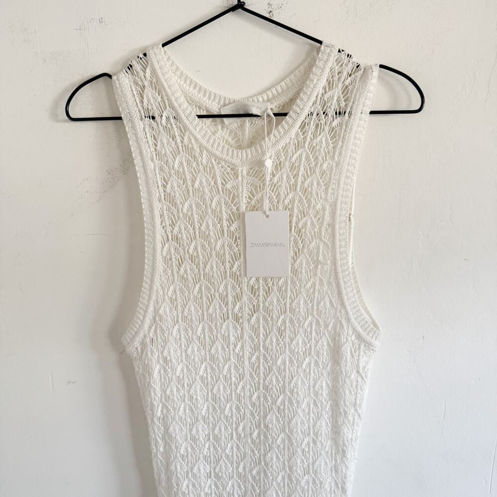 NWT Zimmerman White Knit Wylie Maxi Coverup Dress US 8 - Picture 3 of 7
